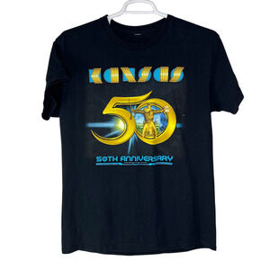 Kansas 50th Anniversary Shirt Men Medium Black Band Tour Album Art Rock Music‎